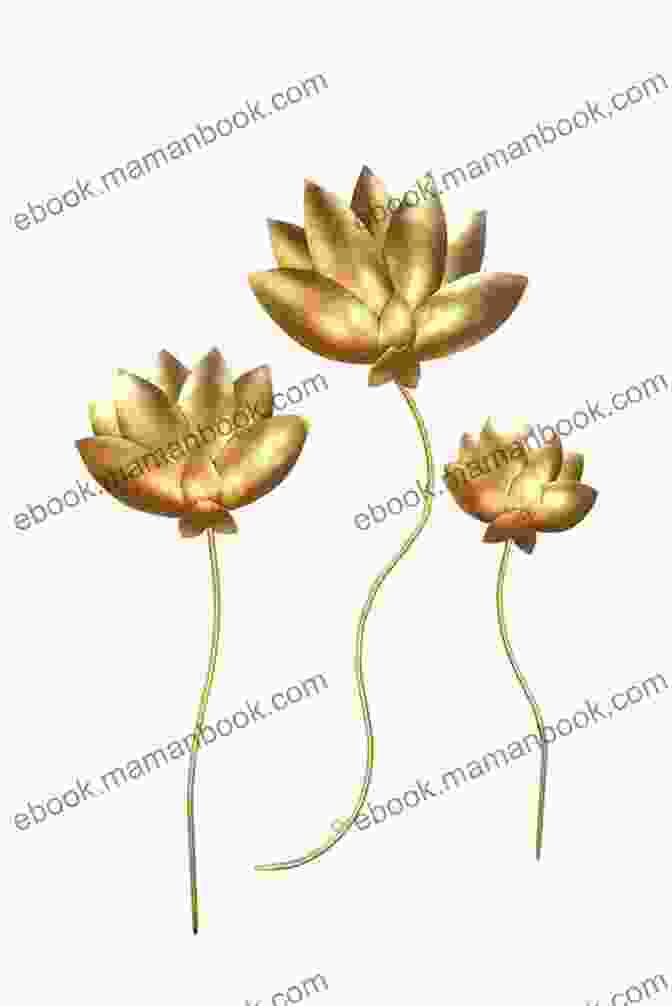 Golden Lotus In A Textile Artwork Suvarna Padma The Golden Lotus